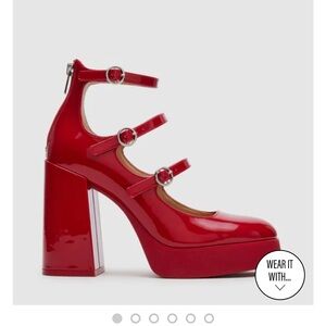 Red platform Mary Jane heels Steve Madden